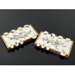 A pair of Japanese Bezique counters, shibayama decoration on ivory, Meiji period,