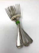 A set of four Dutch silver table forks. CONDITION REPORT: 278g gross.