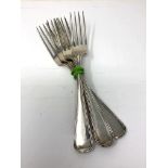 A set of four Dutch silver table forks. CONDITION REPORT: 278g gross.