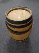An oak coopered barrel