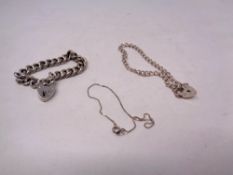 Three silver bracelets