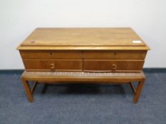 A continental four drawer cutlery chest on raised legs