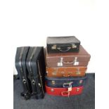Five 20th century luggage cases