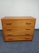 A mid 20th century Scandinavian teak four drawer chest