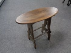 An elm and beech oval stool