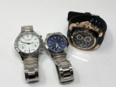Three gent's watches by Gianni Ricci, Sekonda and another signed GT Grand Touring.