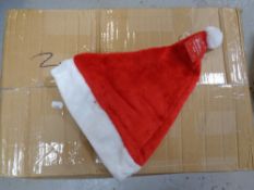 A box containing a quantity of Christmas hats