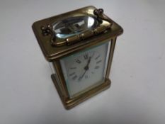 A French brass cased carriage clock