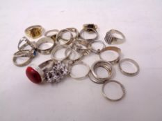 A collection of silver rings