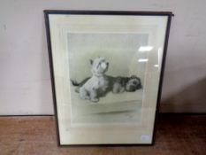 A 20th century Cecil Aldin framed print depicting two terriers