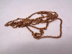 A vintage gold plated muff chain