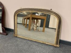 A Victorian gilt framed overmantel mirror, width 106 cm.