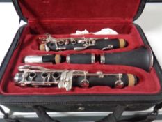 A five piece clarinet in fitted case
