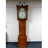 A 19th century oak cased longcase clock with painted dial, Matthew Collingwood of Alnwick,