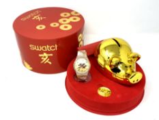 A Swatch 2007 Chinese Year of the Pig wristwatch,