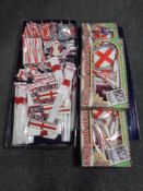 Three England house party packs together with a further box containing a large quantity of England