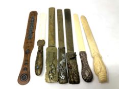 A collection of seven antique page turners, mostly late 19th century,