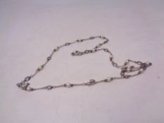 A cultured pearl and silver necklace