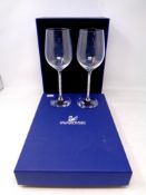 A pair of Swarovski crystal wine glasses,