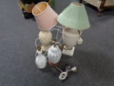 An Aynsley Little Sweetheart bone china table lamp with shade,