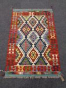 A Maimana kilim, 126cm by 81cm.