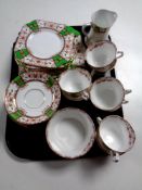 A tray containing approximately 37 pieces of Osbourne Glendale tea china