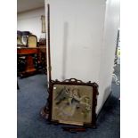 A Victorian tapestry pole screen (as found)