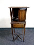 A 19th century inlaid mahogany book table on raised legs (a/f)