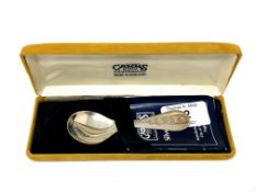 A boxed silver spoon by Carrs of Sheffield. CONDITION REPORT: 29.