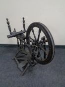 An antique spinning wheel