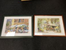 Two signed prints after Pierre Jean Llado, Hotel de Provence and Le Jardin de Sophie.