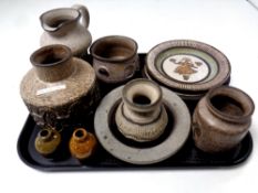 A tray of ten pieces of 20th century Scandinavian pottery