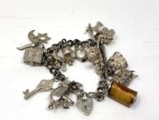 A silver charm bracelet