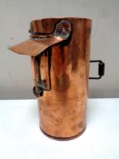 An interesting Townson & Mercer of London copper lamp, height 13 cm.