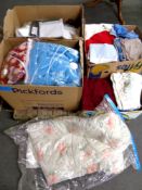 A pallet of assorted linens, towels,