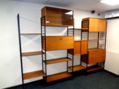 A 20th century Ladderax four bay unit fitted shelves, cabinet,