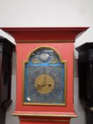 A 19th century painted longcase clock with dial signed C Marchman,