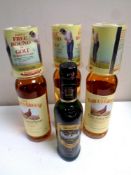 Three bottles of The Famous Grouse Blended Scotch Whisky, 70 cl,