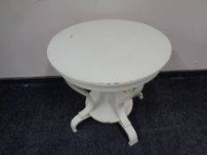 A circular painted Art Deco occasional table