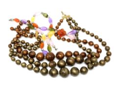 A quantity of beaded necklaces