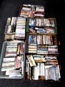 Six boxes of assorted DVDs