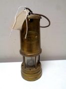 A Hockley Lamp & Limelight Co brass miner's lamp