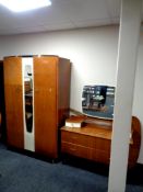 A three piece mid 20th century Dependable bedroom suite with headboard