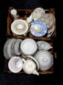 Two boxes of ceramics to include antique and later tea ware, Bohemia china tea service,