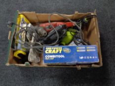 A box of assorted power tools : boxed Powercraft combi tool,