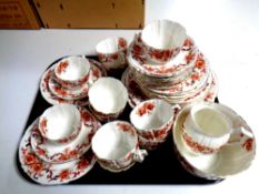 Thirty-eight pieces of 19th century floral patterned tea china.