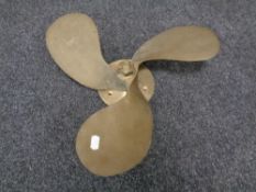 A brass boat propeller