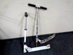 Two folding micro scooters