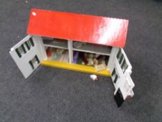 A 20th century doll's house with furniture