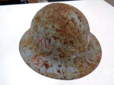 A WWII tin helmet